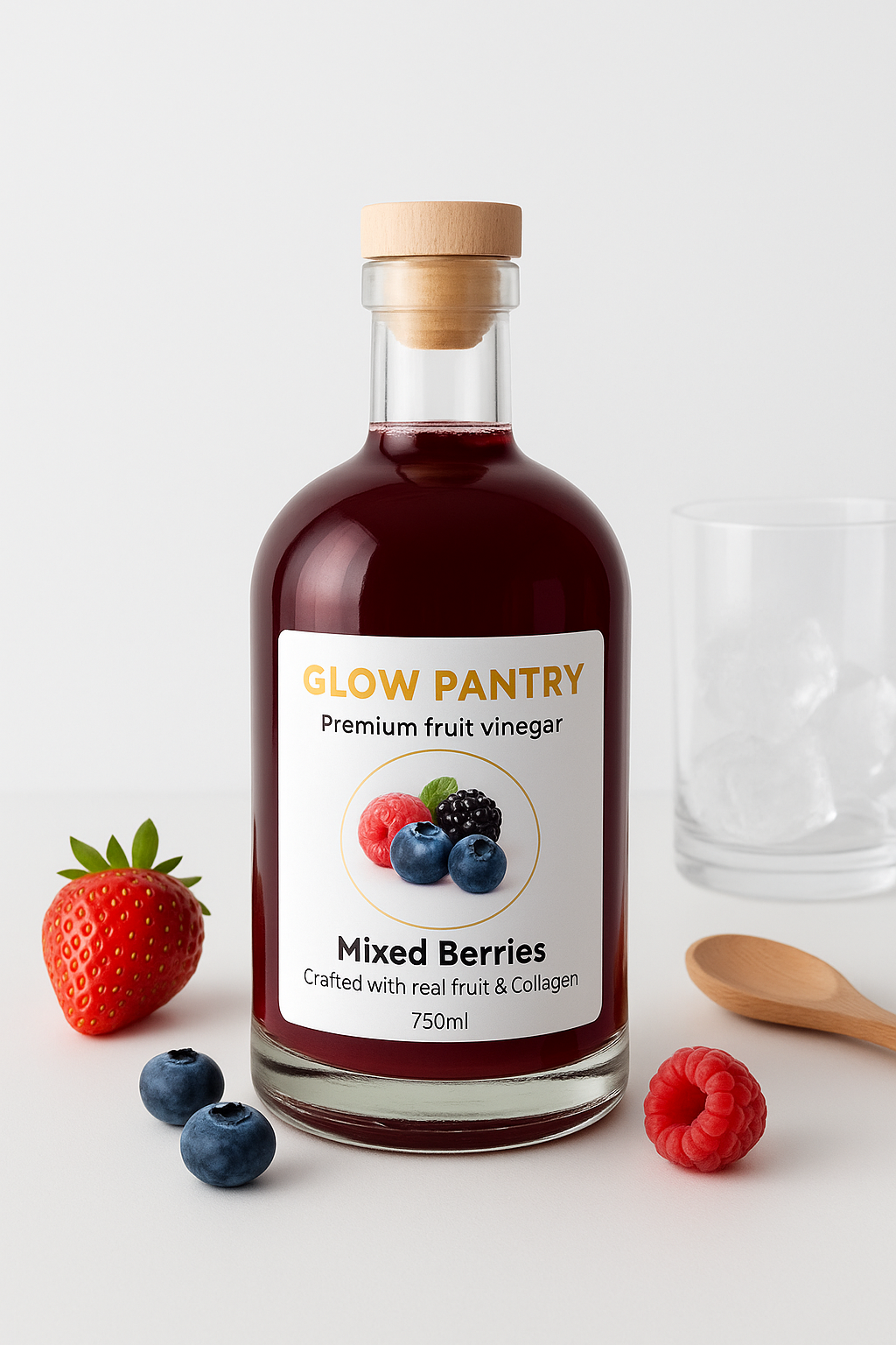 Mixed berries fruit vinegar with Collagen