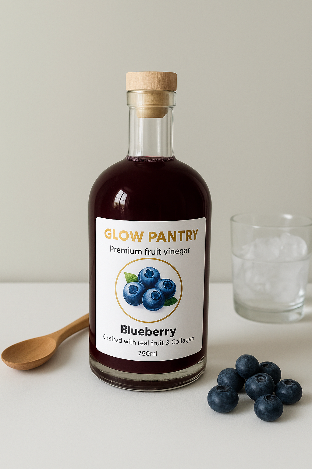 Blueberry fruit vinegar with Collagen.