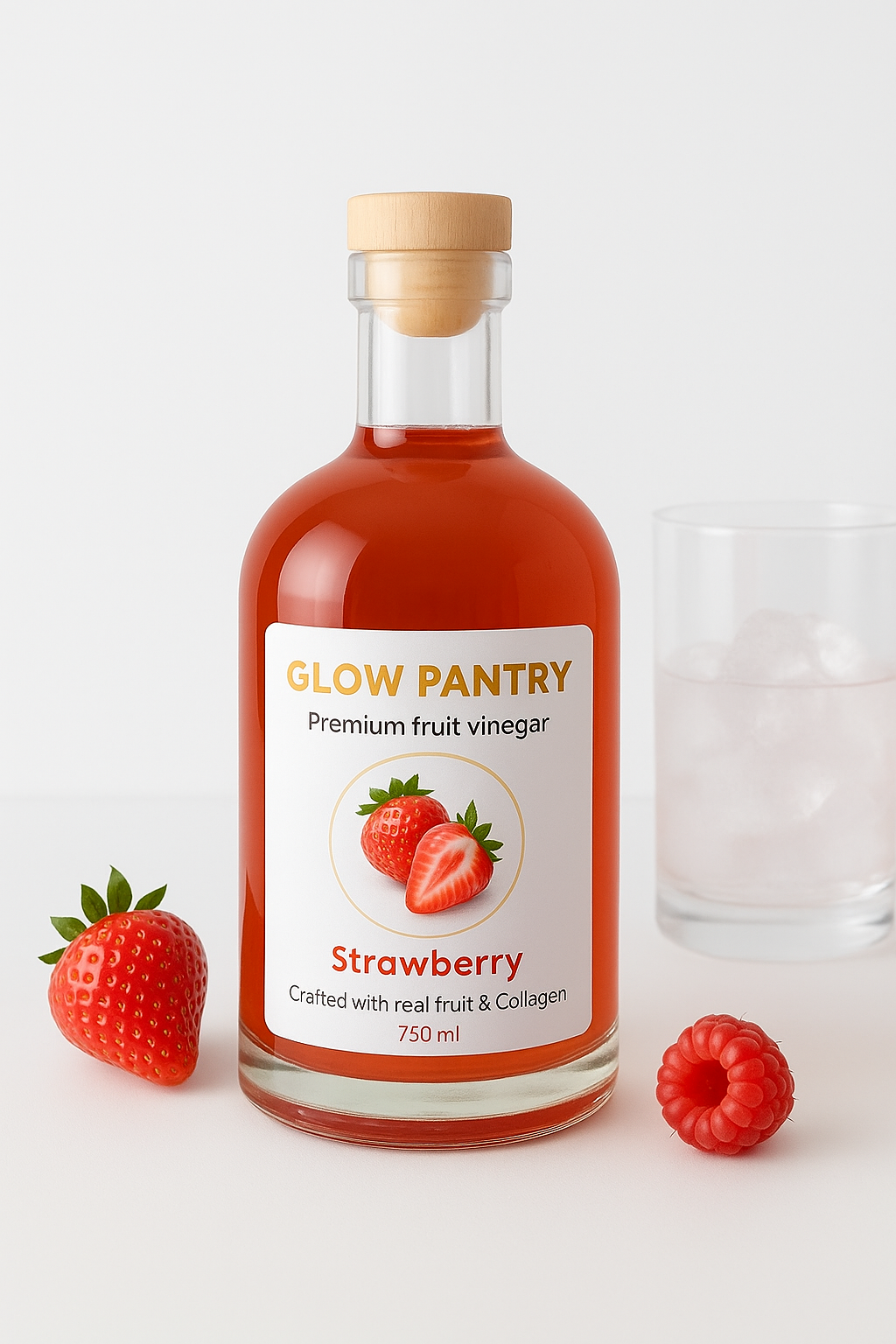Strawberry fruit vinegar with Collagen